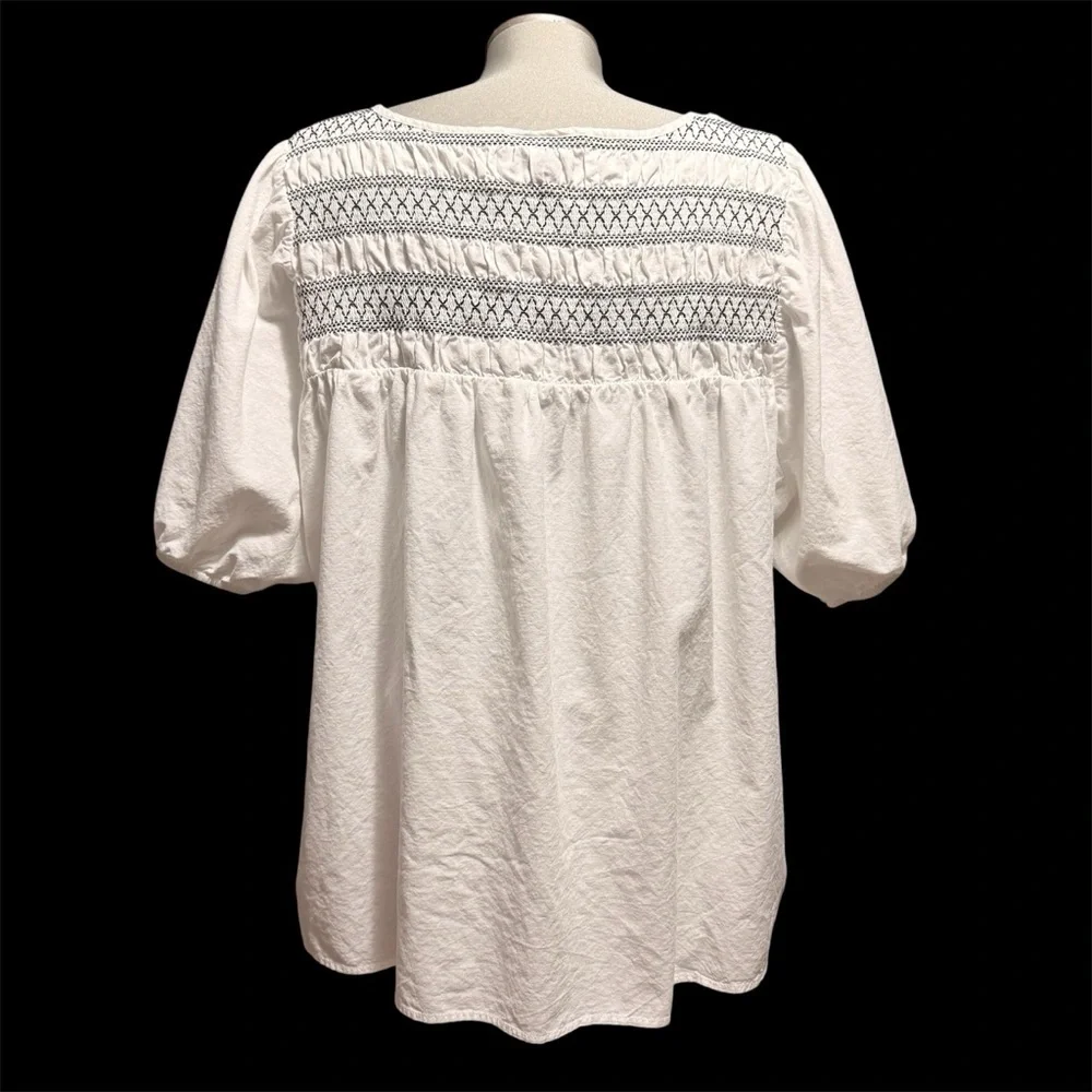 Torrid Blouse Stretchy Ruch Design - Picture 2 of 7